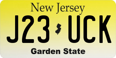 NJ license plate J23UCK