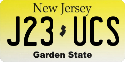 NJ license plate J23UCS