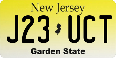 NJ license plate J23UCT
