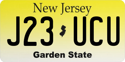 NJ license plate J23UCU