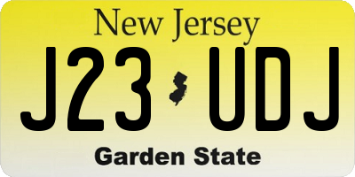 NJ license plate J23UDJ