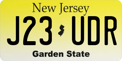 NJ license plate J23UDR