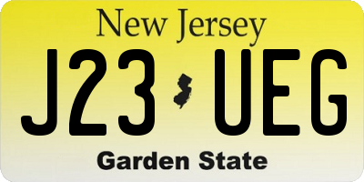 NJ license plate J23UEG