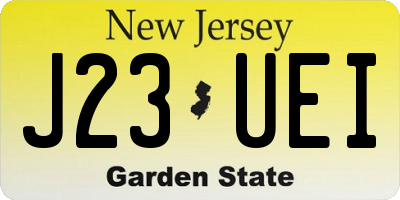 NJ license plate J23UEI
