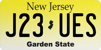 NJ license plate J23UES