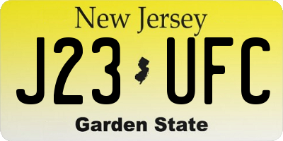 NJ license plate J23UFC