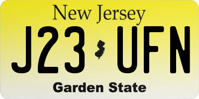 NJ license plate J23UFN