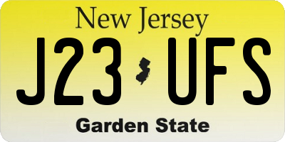 NJ license plate J23UFS