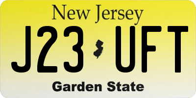 NJ license plate J23UFT