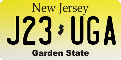 NJ license plate J23UGA