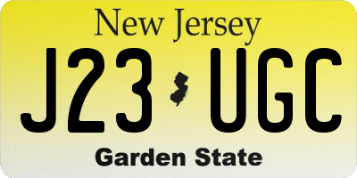 NJ license plate J23UGC
