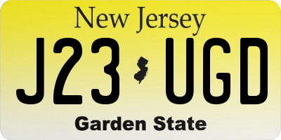 NJ license plate J23UGD