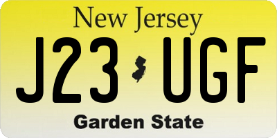 NJ license plate J23UGF
