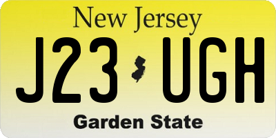 NJ license plate J23UGH