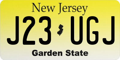 NJ license plate J23UGJ