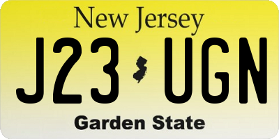 NJ license plate J23UGN