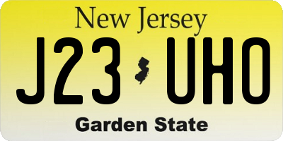 NJ license plate J23UHO
