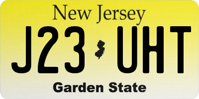 NJ license plate J23UHT