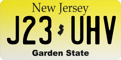 NJ license plate J23UHV