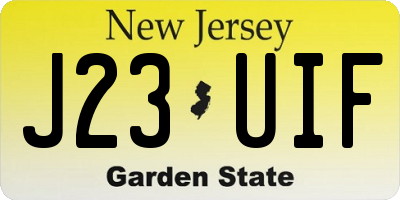 NJ license plate J23UIF