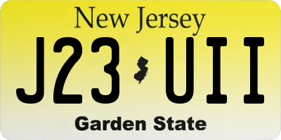 NJ license plate J23UII