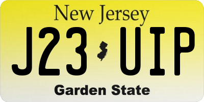 NJ license plate J23UIP
