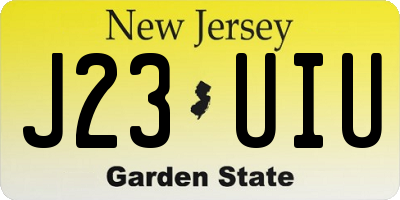 NJ license plate J23UIU