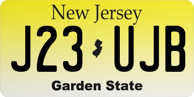 NJ license plate J23UJB