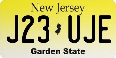 NJ license plate J23UJE