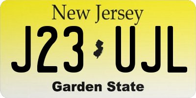 NJ license plate J23UJL