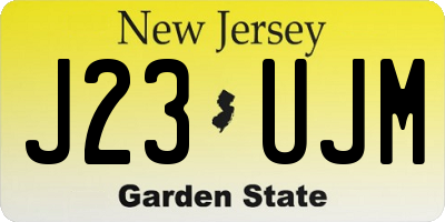 NJ license plate J23UJM