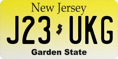 NJ license plate J23UKG