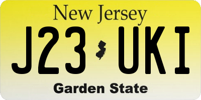 NJ license plate J23UKI