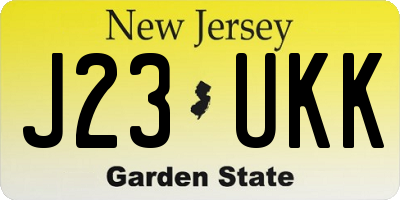 NJ license plate J23UKK