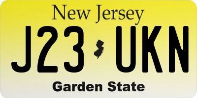 NJ license plate J23UKN