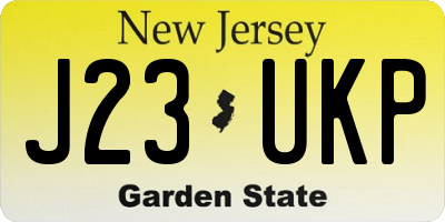 NJ license plate J23UKP