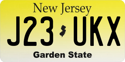 NJ license plate J23UKX