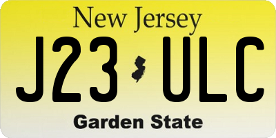 NJ license plate J23ULC