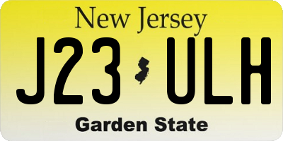 NJ license plate J23ULH