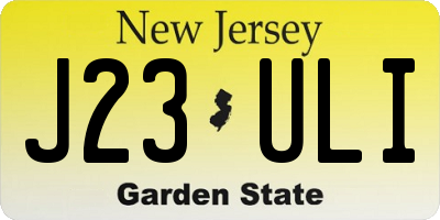 NJ license plate J23ULI