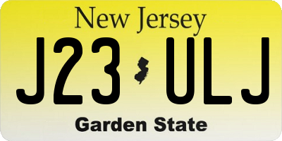 NJ license plate J23ULJ