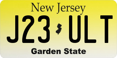 NJ license plate J23ULT