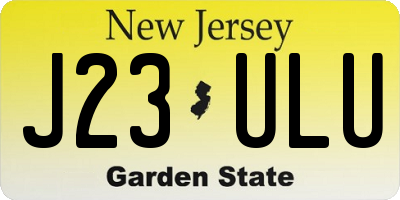 NJ license plate J23ULU