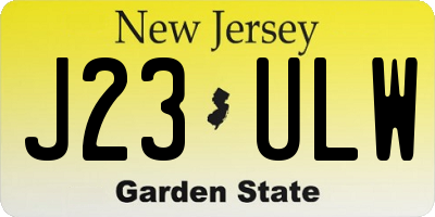 NJ license plate J23ULW