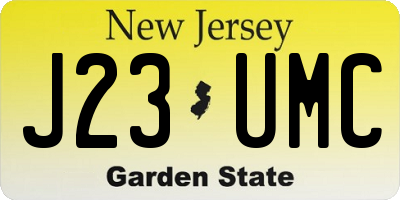 NJ license plate J23UMC