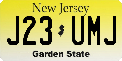 NJ license plate J23UMJ