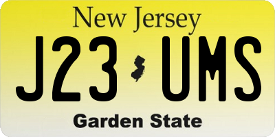 NJ license plate J23UMS