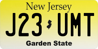 NJ license plate J23UMT