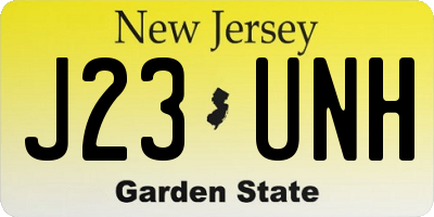 NJ license plate J23UNH