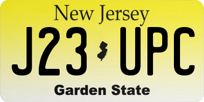 NJ license plate J23UPC